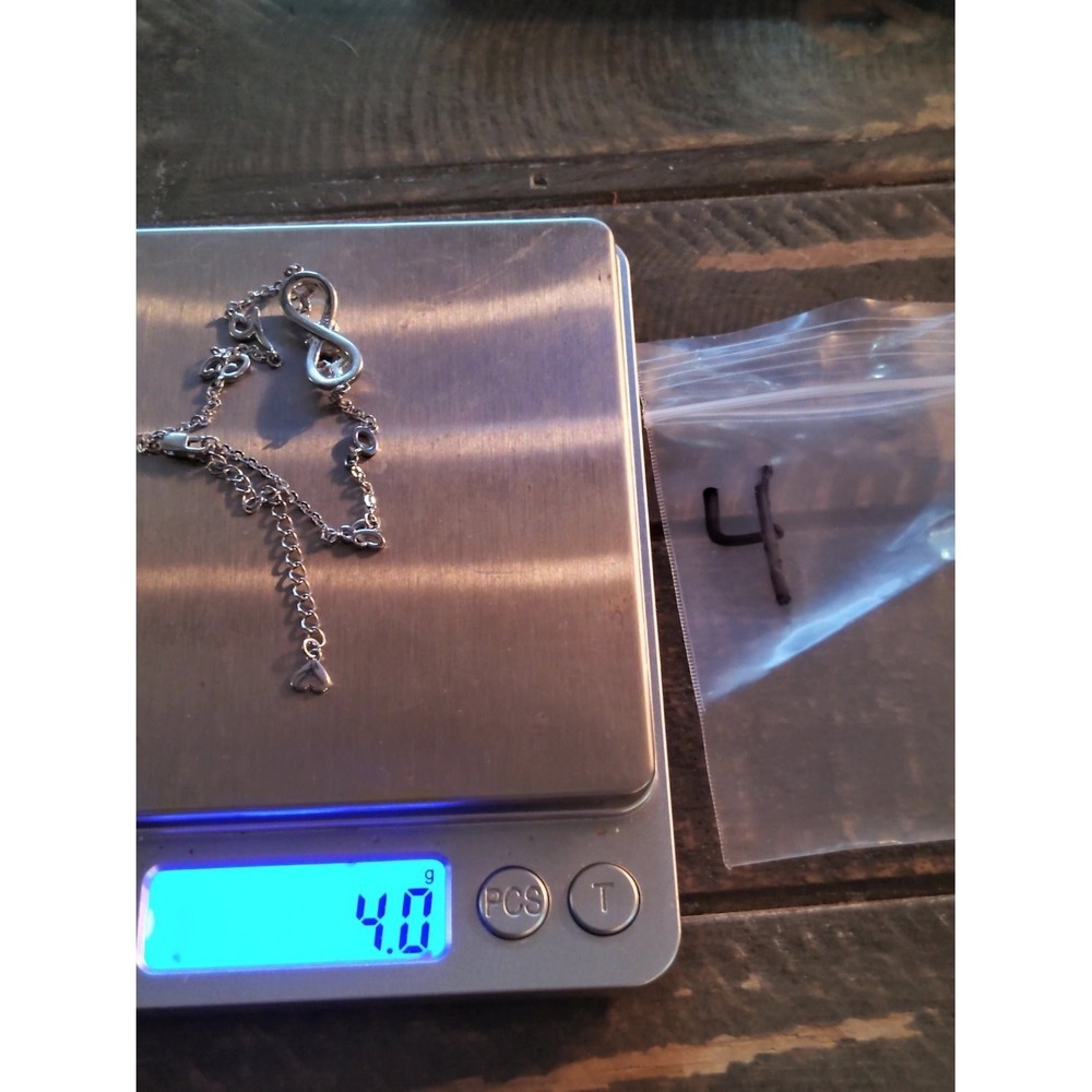 925 Sterling Silver Horse Infinity Heart Charm Bracelet Blue CZ Adjusta 6.75 in